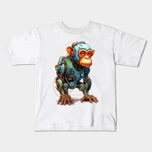 Cartoon monkey robots. T-Shirt, Sticker. Kids T-Shirt